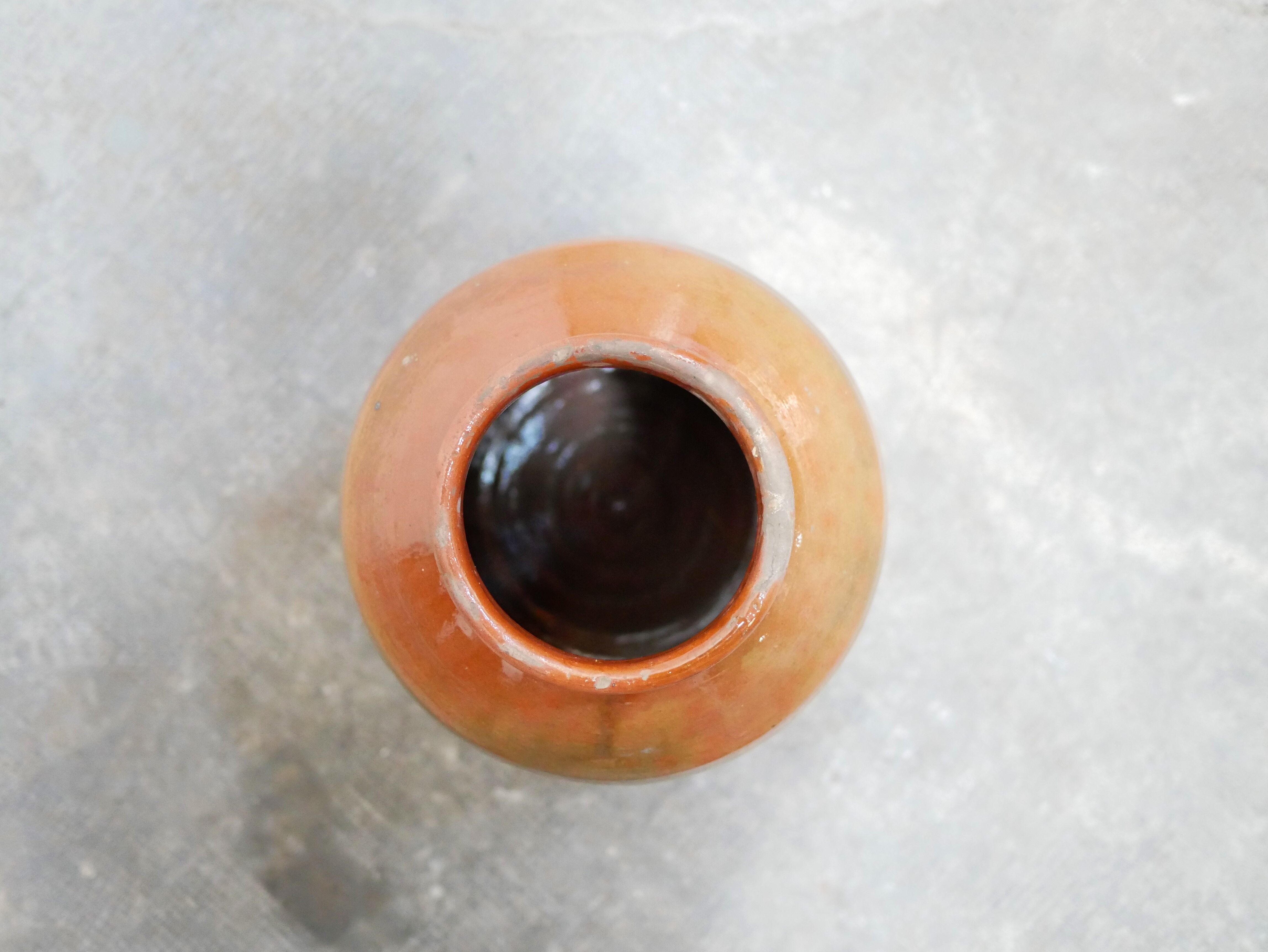 Vintage glazed terracotta pot