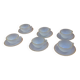 6 cups vintage year 60 Arcopal model Harlequin opaline white