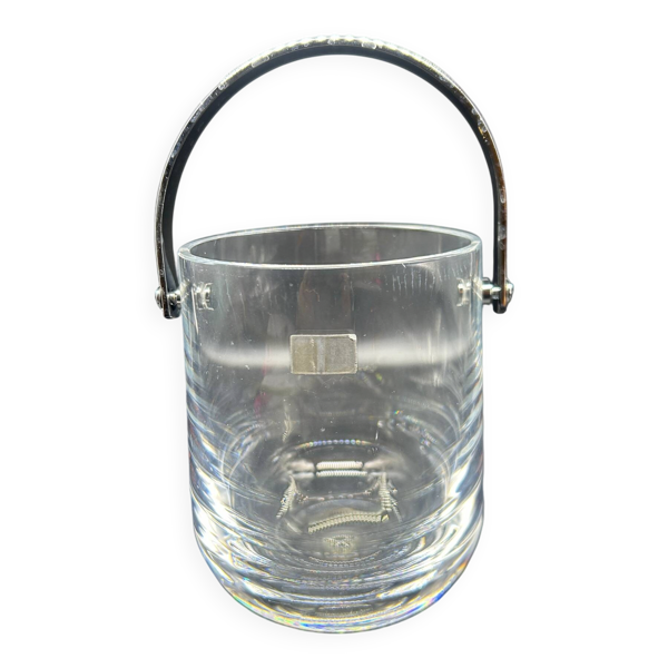 Seau à glace scandinave en cristal 1970