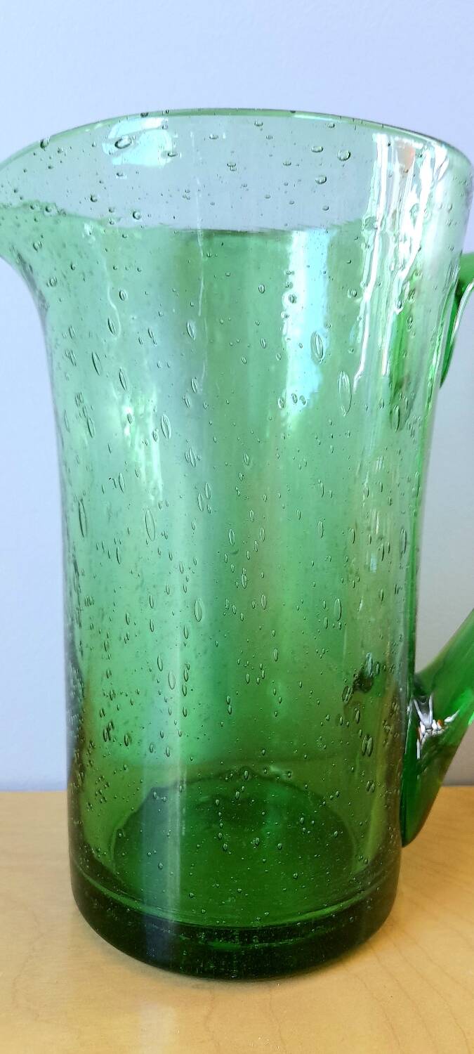Blown glass pitcher from Biot, 1960.
