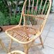 Series of 4 vintage rattan chairs.