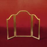 Large vintage triptych mirror in gilded wood, Deknudt - 81 x 100 cm