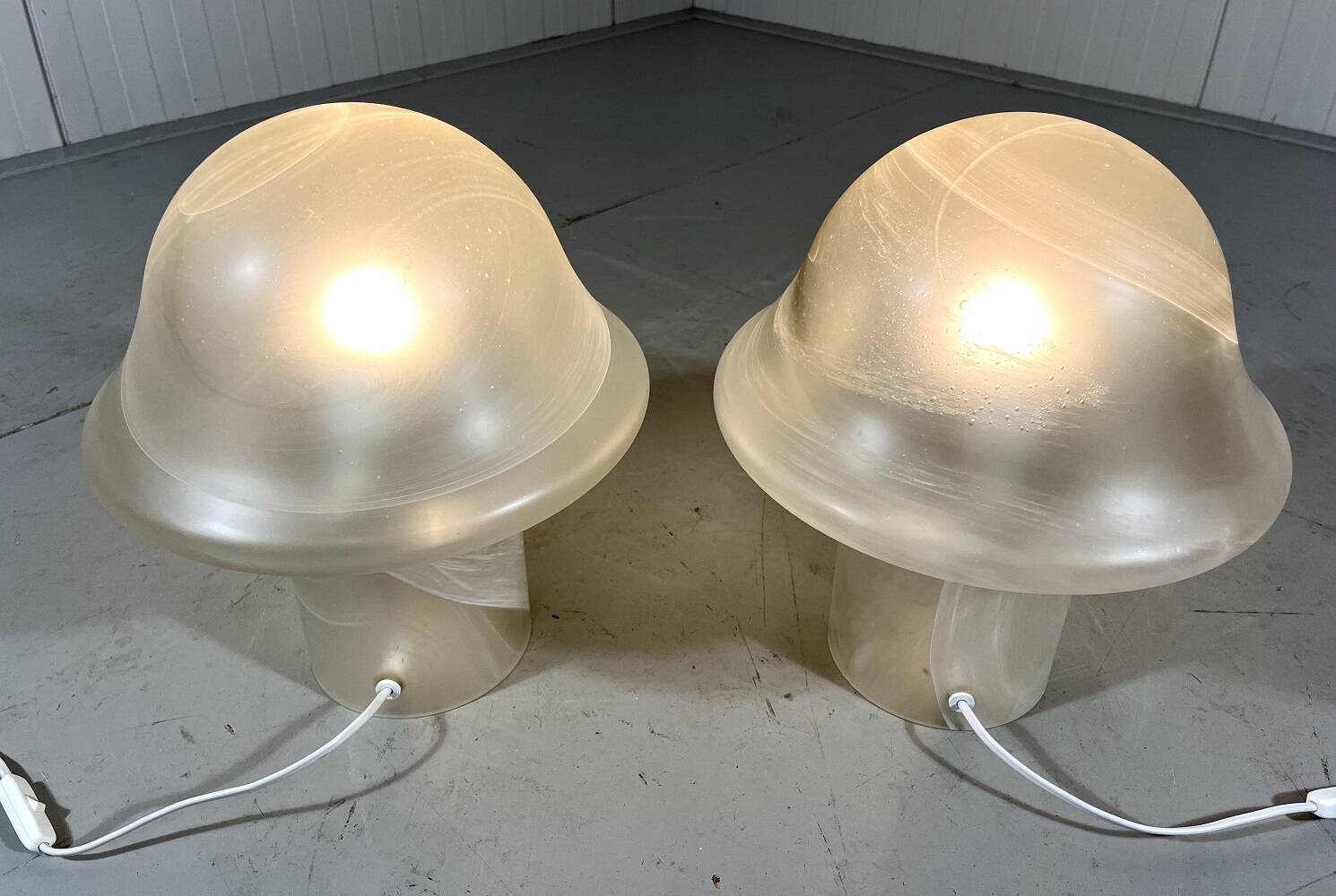 Peill & Putzler glass mushroom table lamps 1970’s