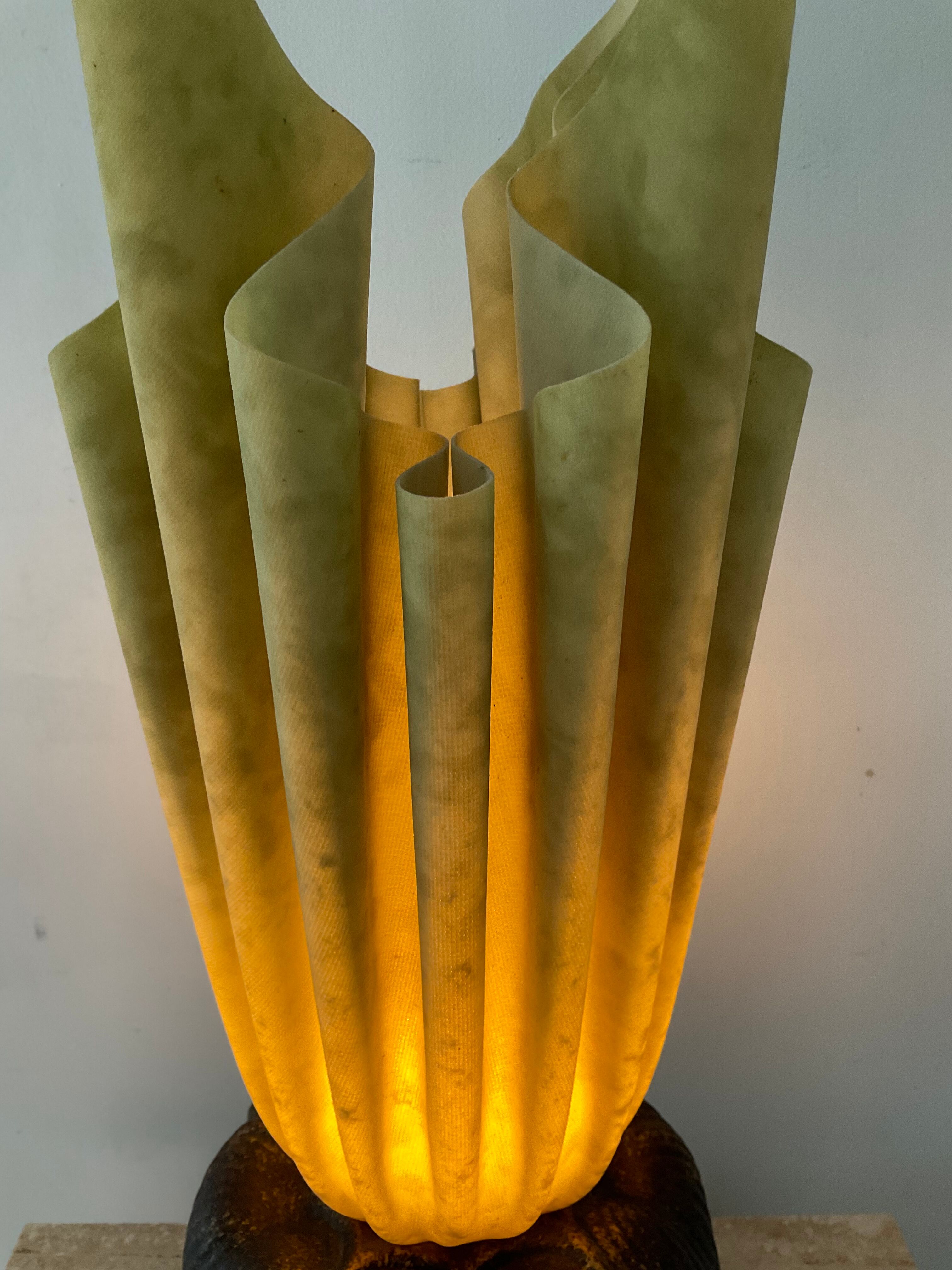 Georgia Jacob gold leaf lamp from the 70s and 80s signed