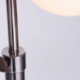 Lampadaire chromé restauré, acier, verre de lait, hauteur réglable, tchèque, années 1930
