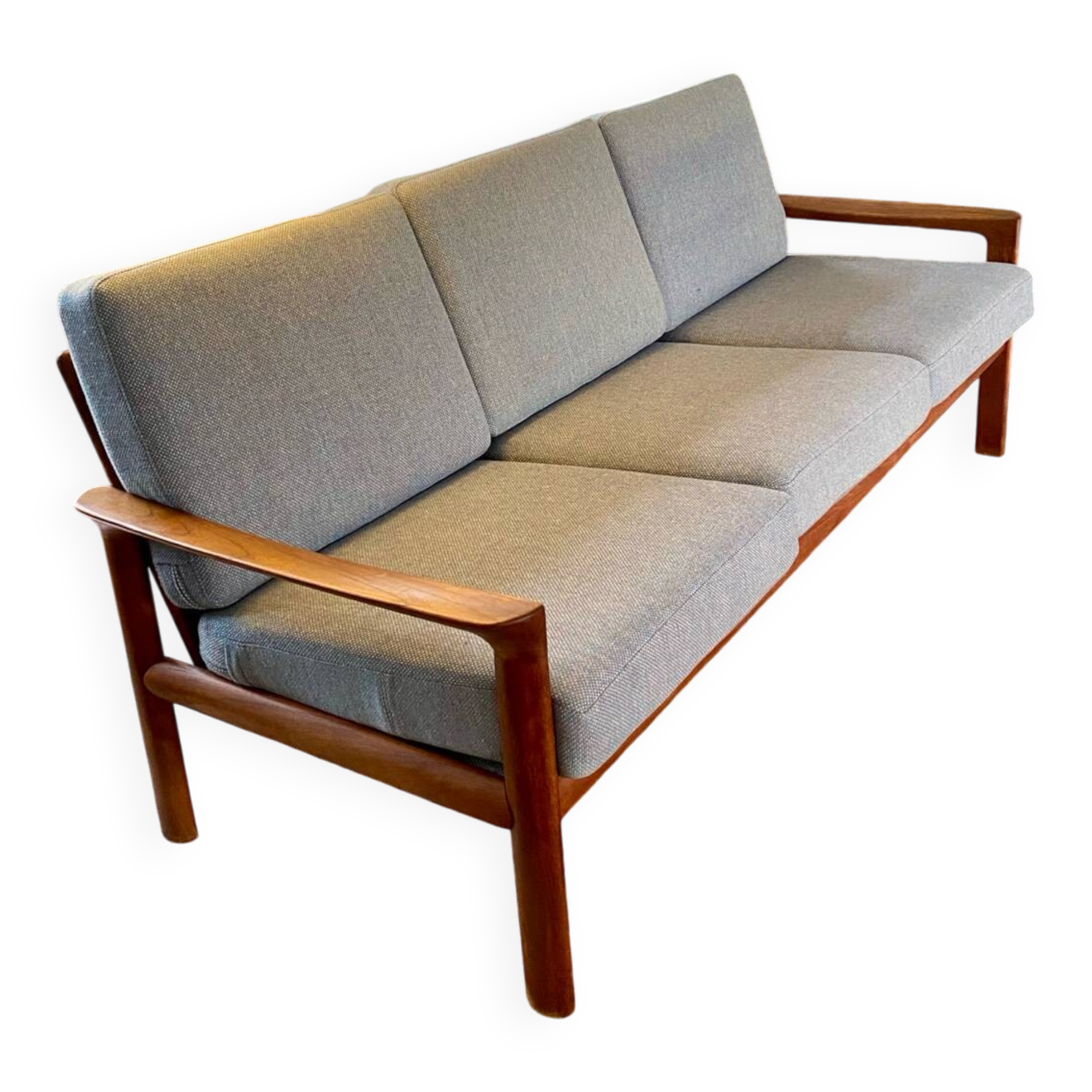 Danish teak three-seater sofa – 1960s