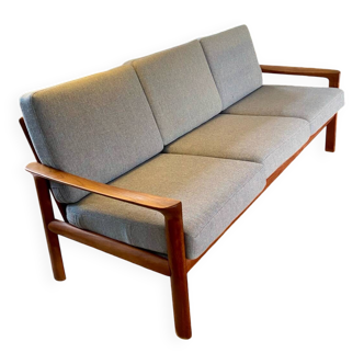 Danish teak three-seater sofa – 1960s