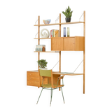Preben Sorensen Danish oak wall unit by PS System, Randers, 1970s