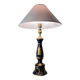 Grande lampe de luxe céramique bleu nuit motif or mythologie grecque 1970