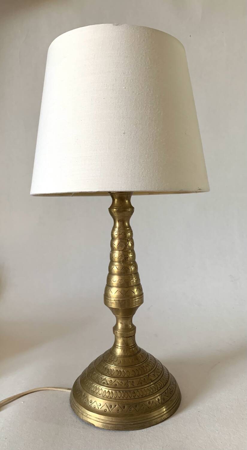 Golden brass floor lamp