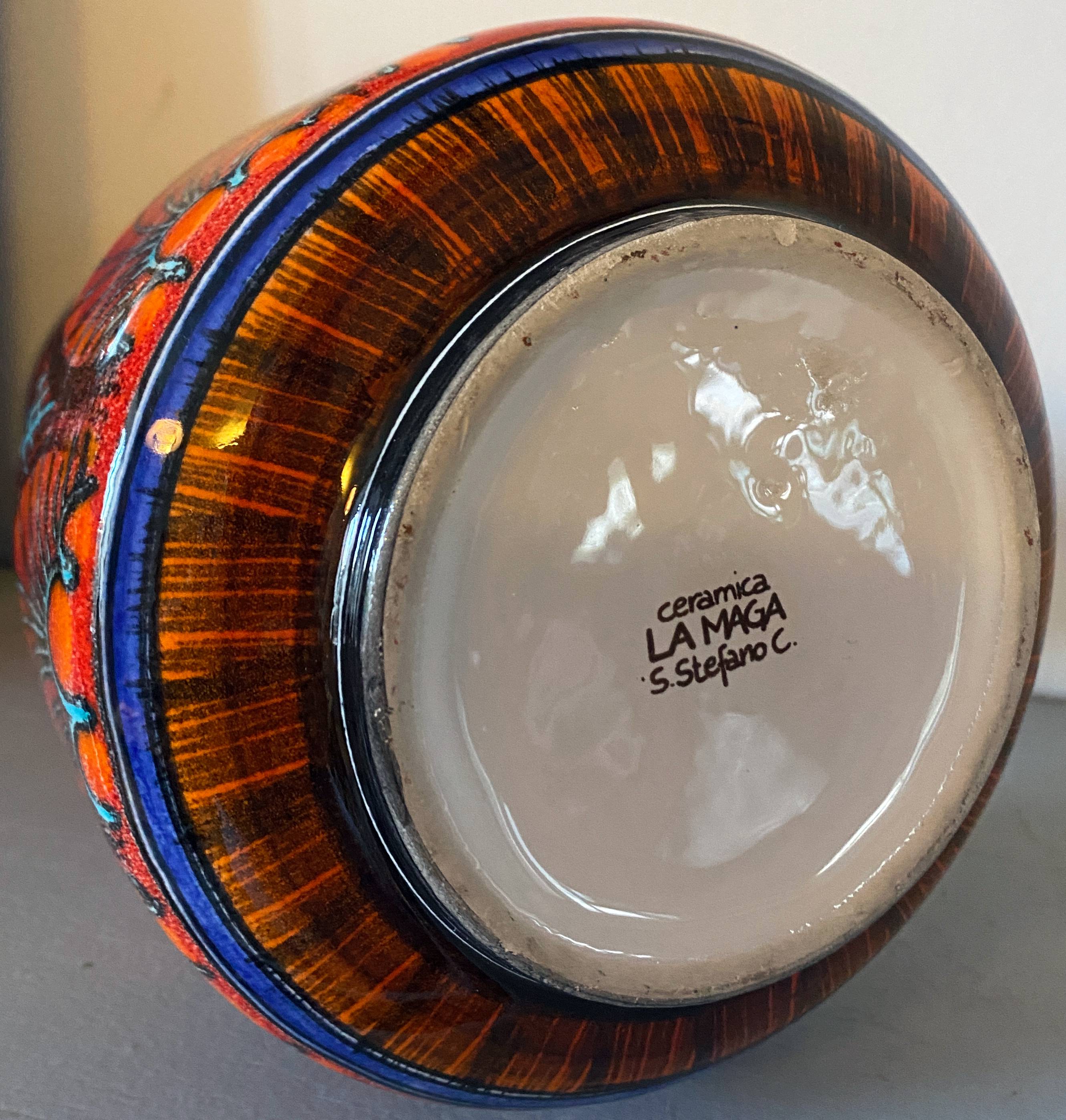 Vase Ceramic design Italy year 60' La Maga signed S. Stefano C
