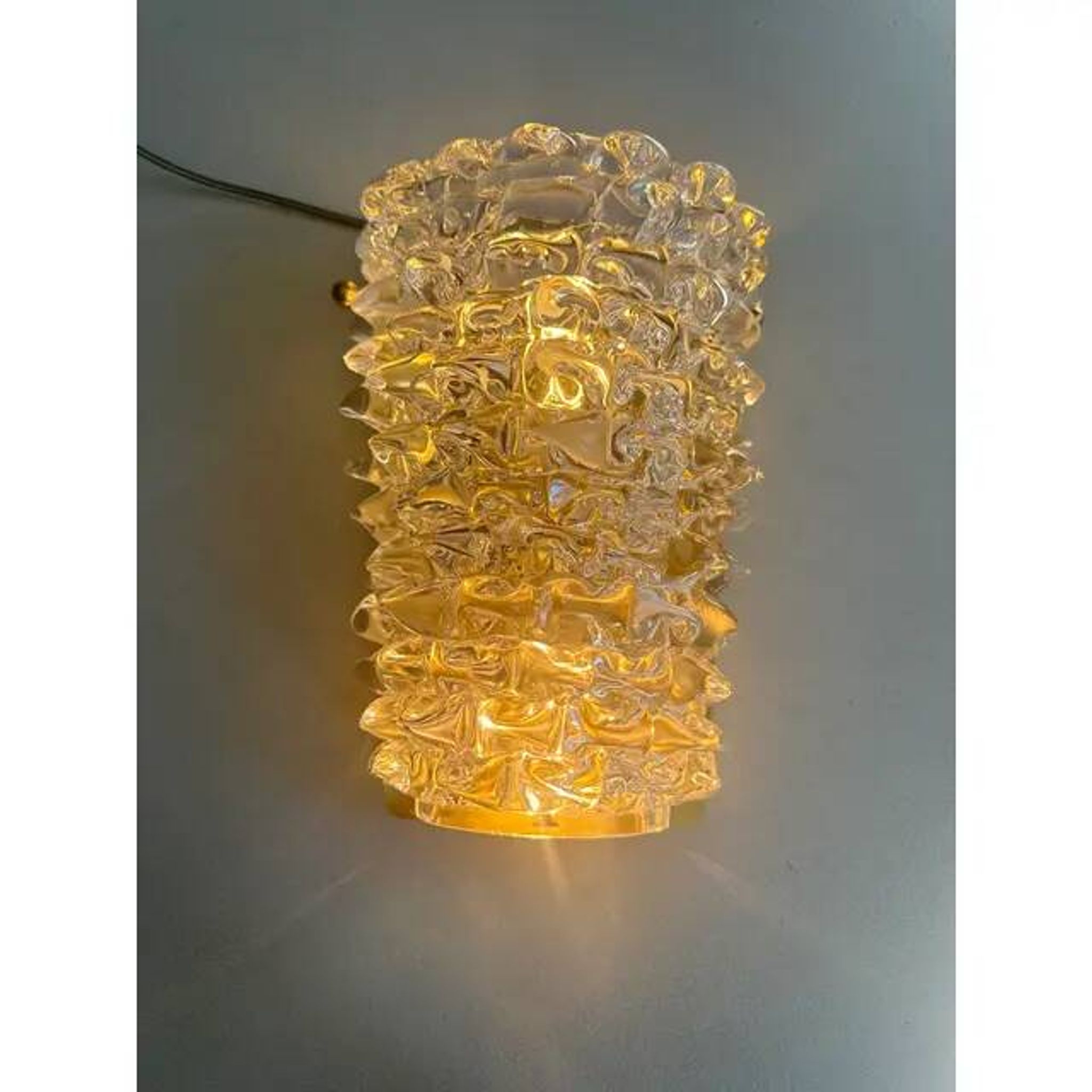 A Pair Barovier Art Deco Rostrato Clear Italian Murano Glass Wall Sconces