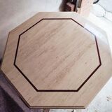 Octagonal travertine table