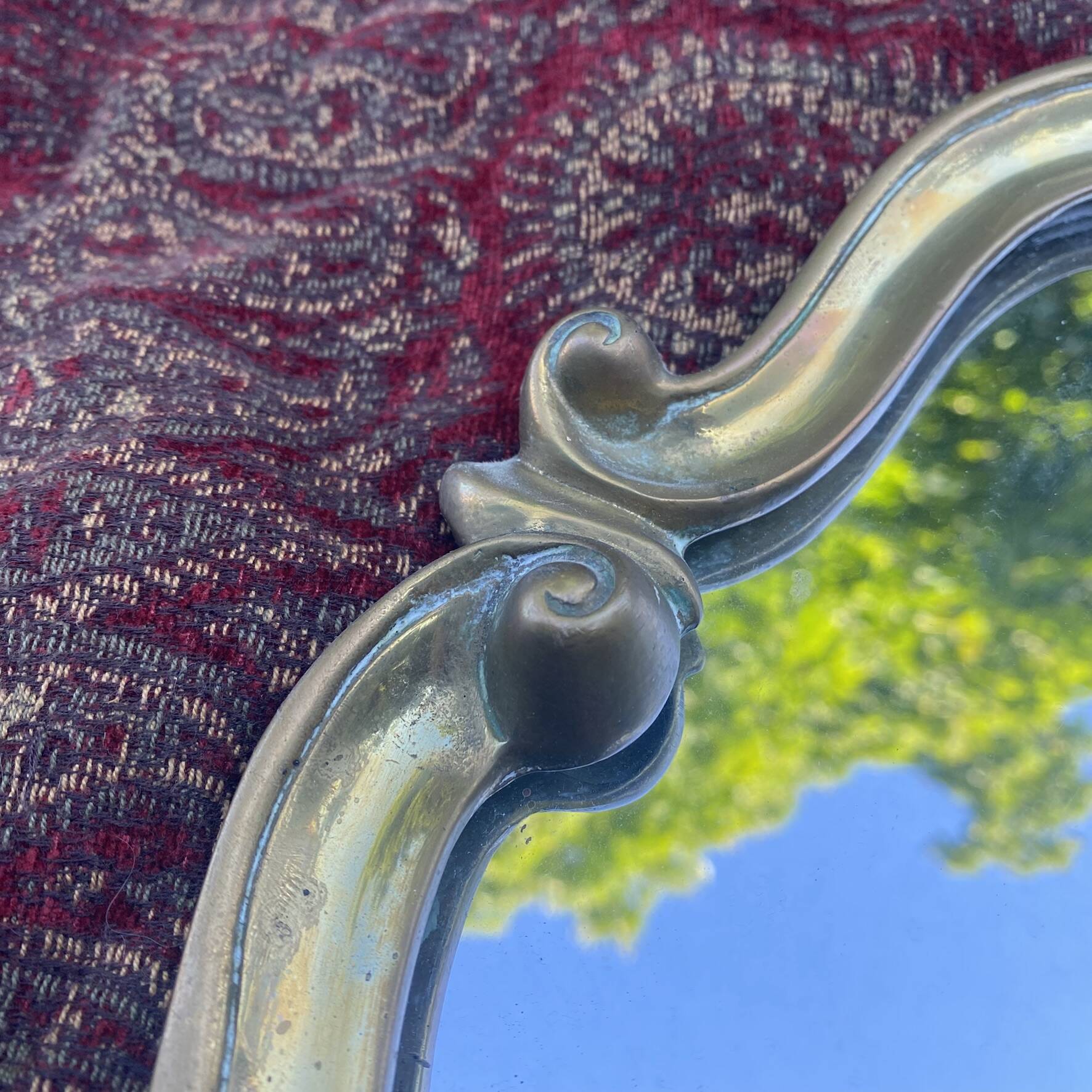 Brass mirror 29.5X35.5 cm