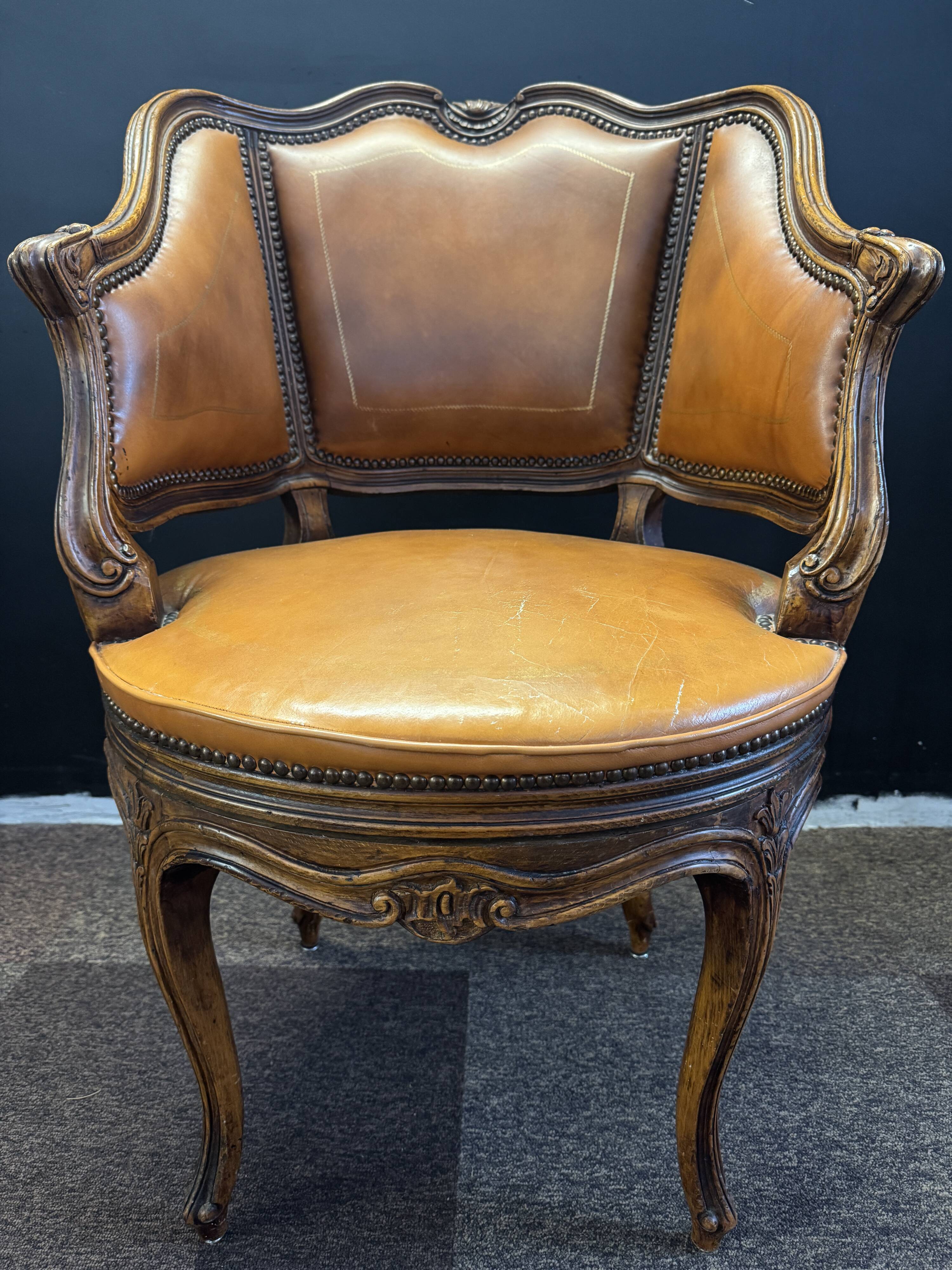 Fauteuil de bureau tournant style Louis XV