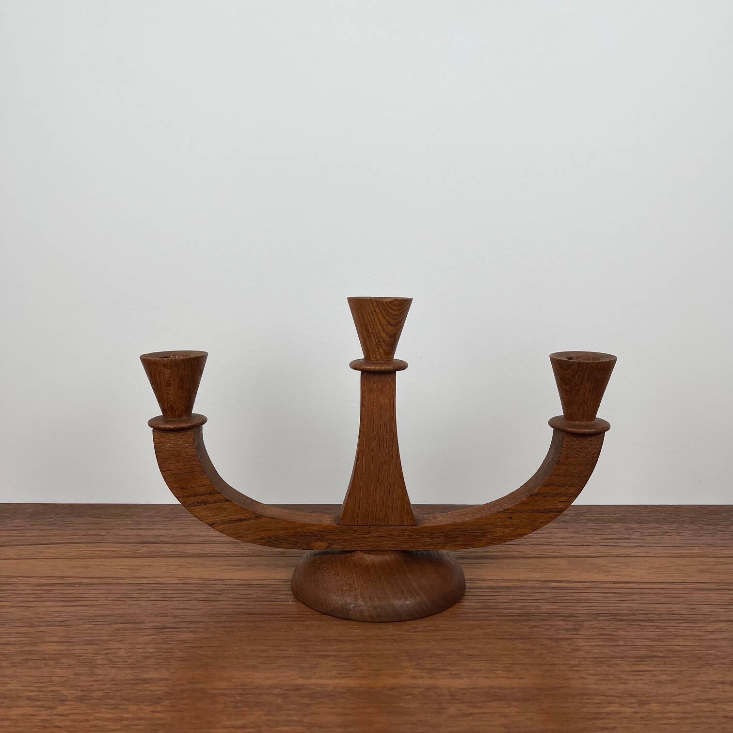 3-arm teak candle holder, 1960/70