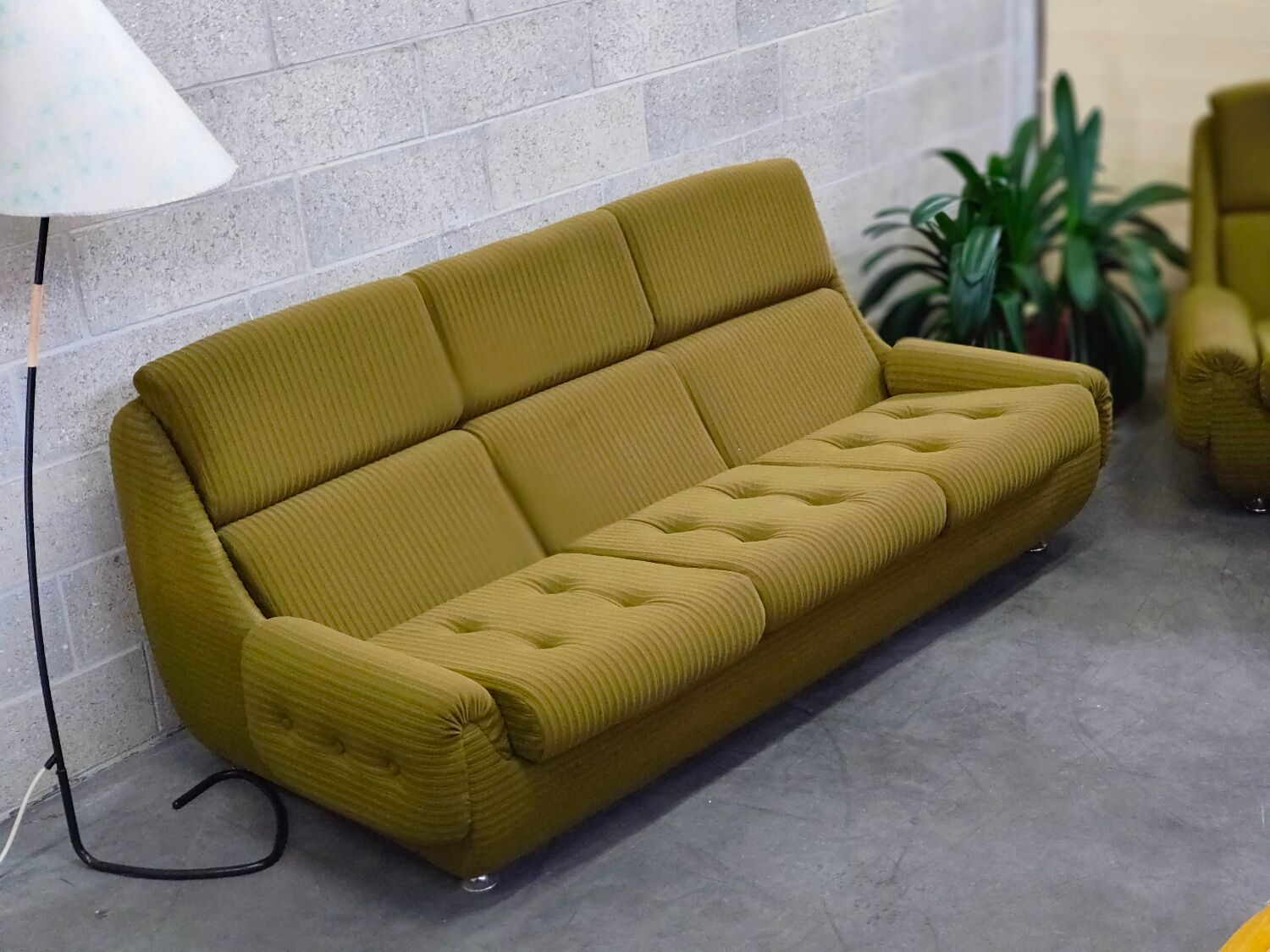 Complete living room Space Age Atlantis olive green 1970