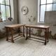 Set of two bistro tables in walnut and tiling from 1890.