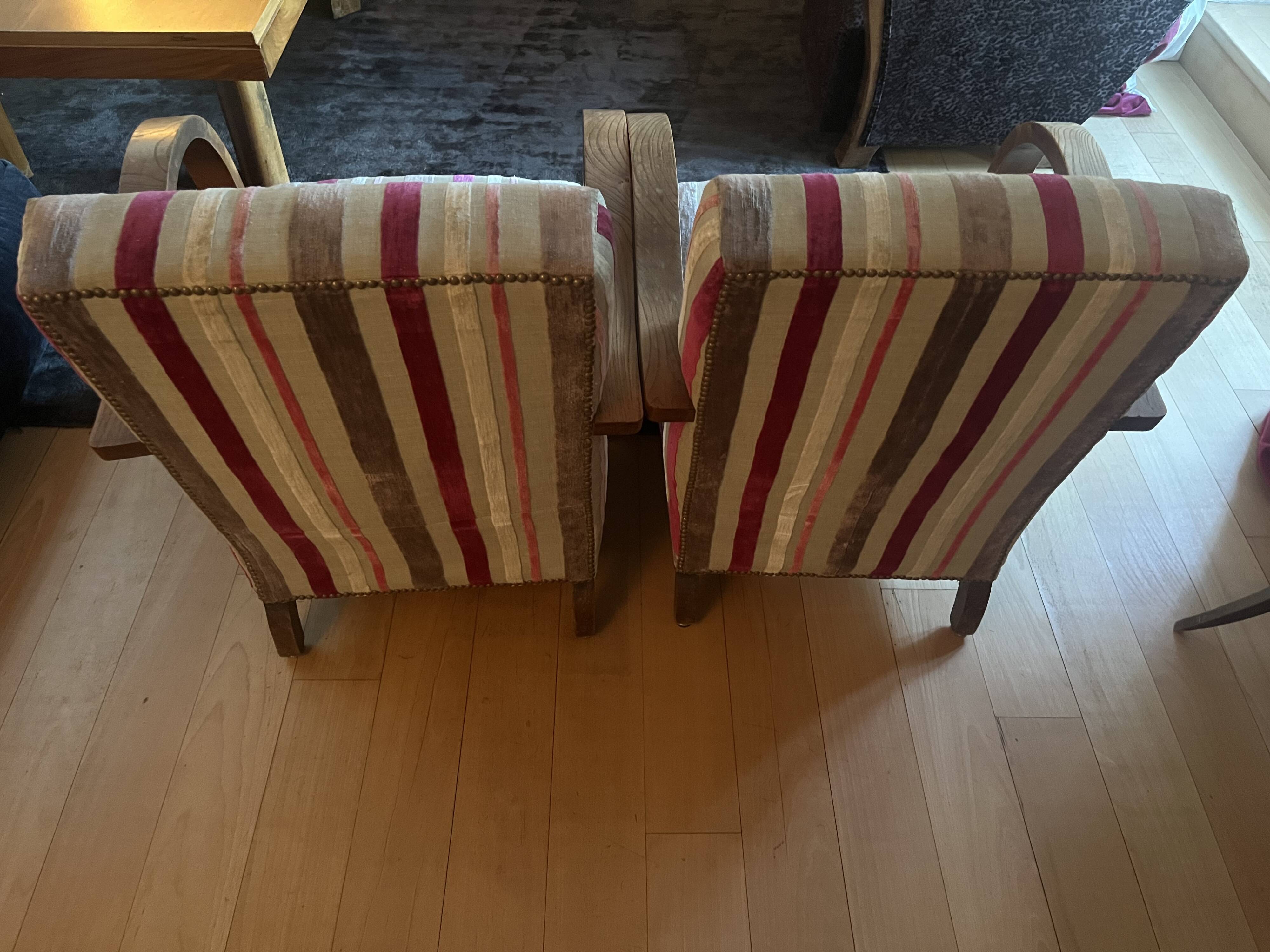 A pair of Art Deco armchairs in very good condition.