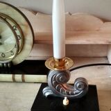 Set of 2 candlestick sleeplights and art deco table clock 1