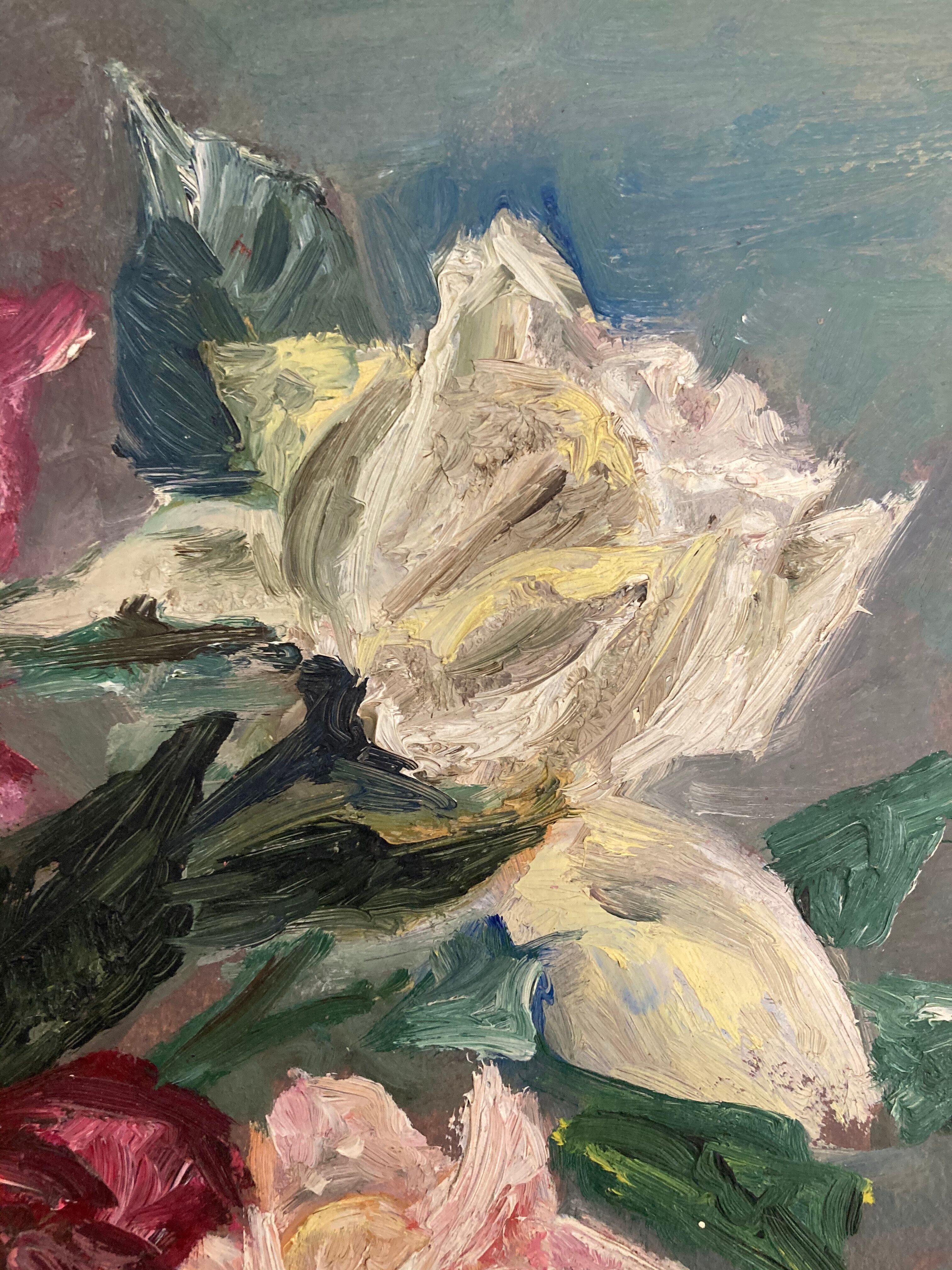 Peinture aux roses vintage