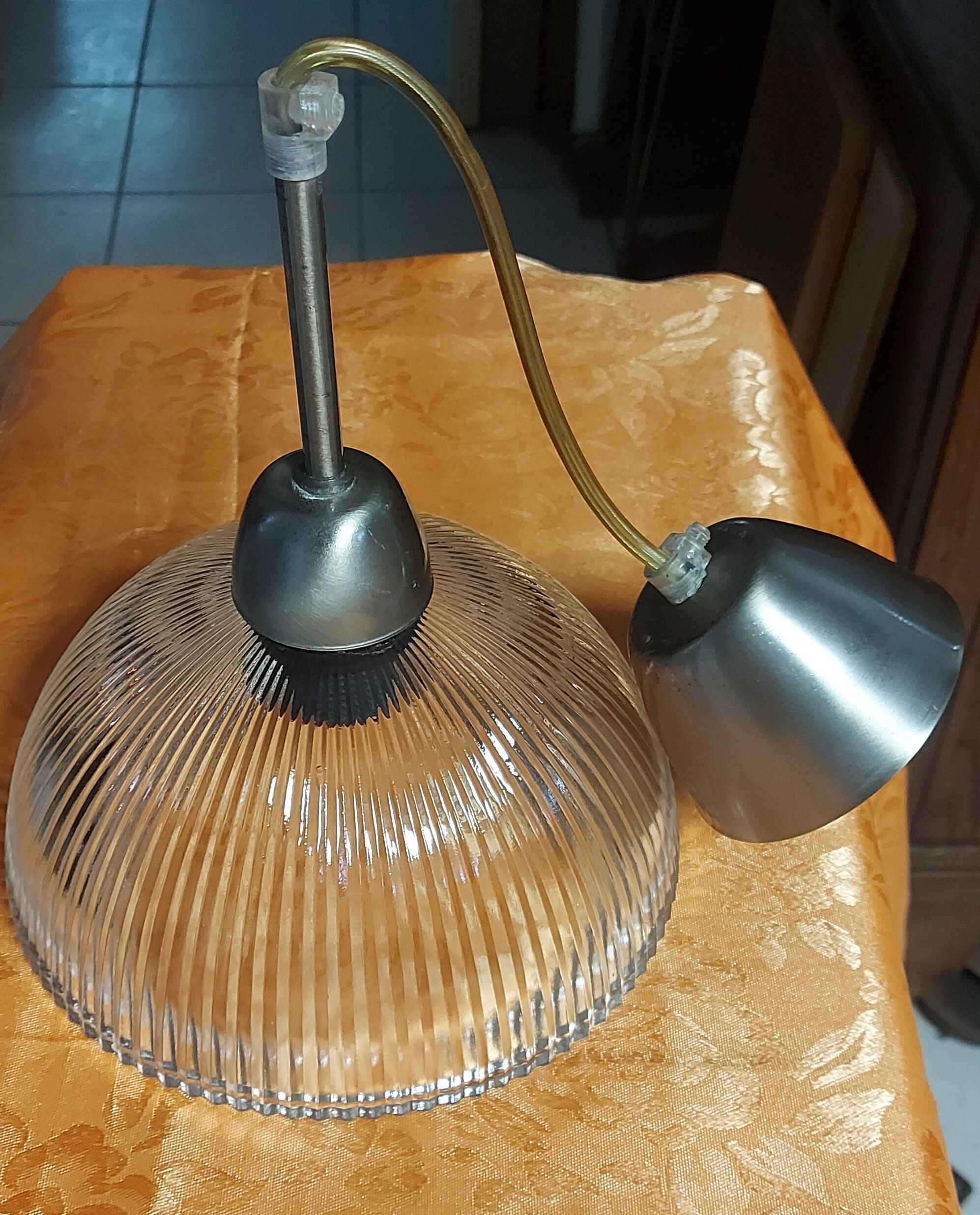 Vintage ceiling chandelier, chiseled glass