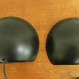 Pair wall sconces in black metal