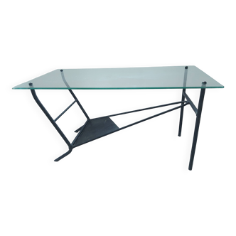 50's design glass coffee table