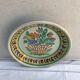 Ancient Plate Deco Ceramics White Drawings Flowers Painted Vintage