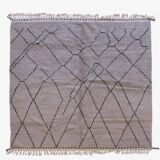 Tapis Beni Ouarain Gris et Noir - 281 x 274 cm