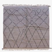 Tapis Beni Ouarain Gris et Noir - 281 x 274 cm