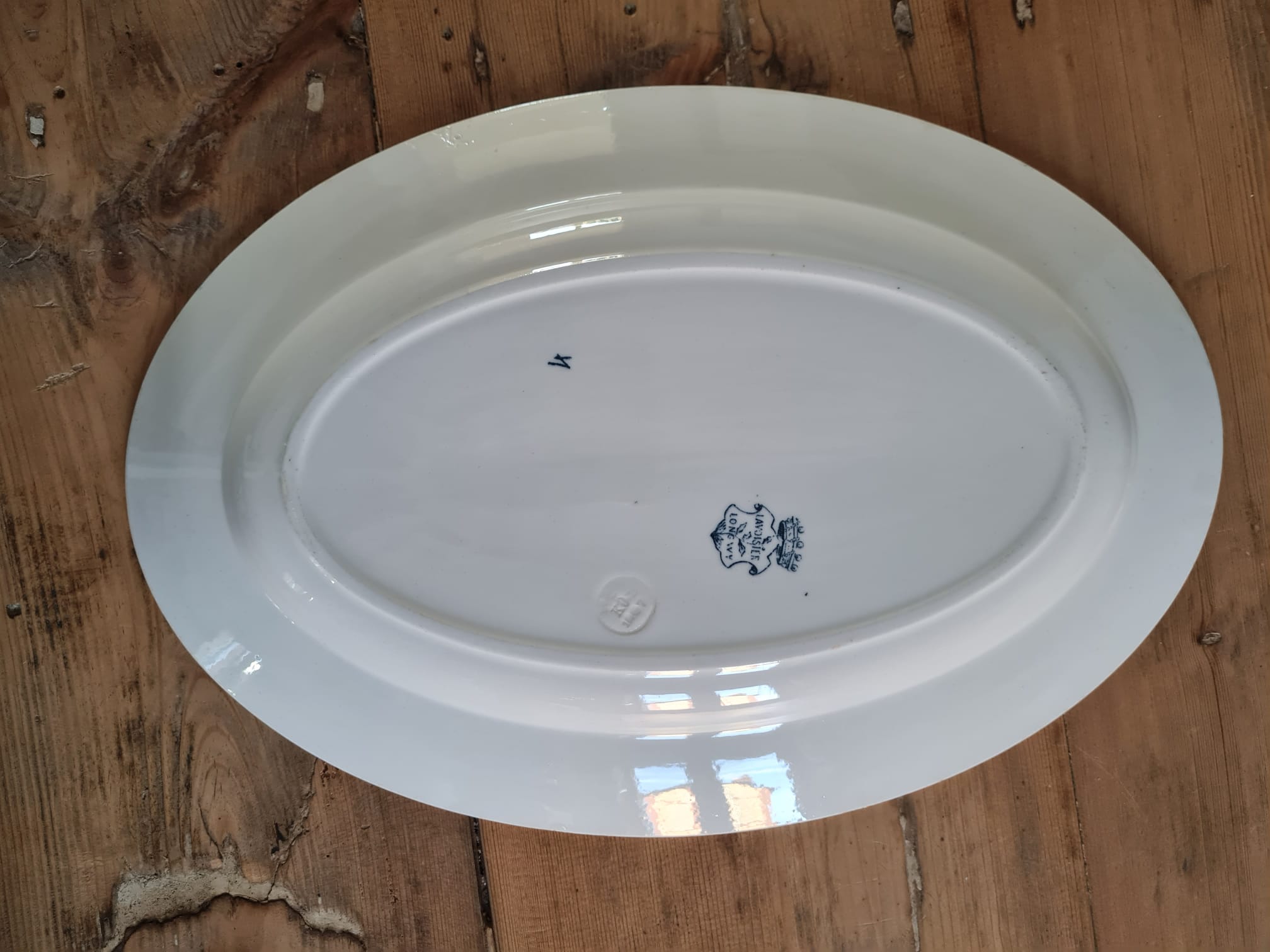 serving dish oval iron earth Longwy
