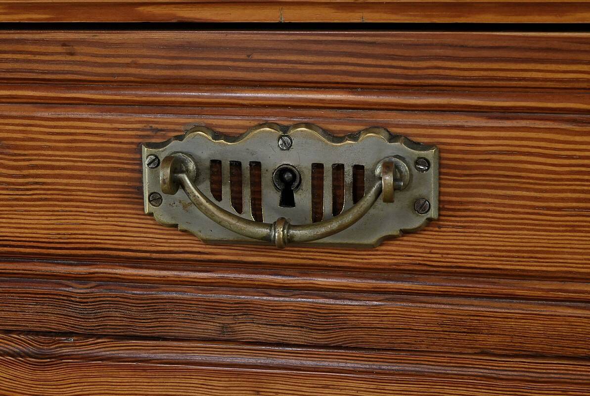 Pitch pine weekly planner, Art Nouveau period – Early 20th century