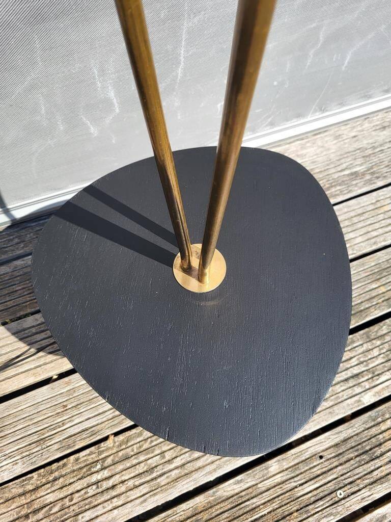 Three-light painter's table lamp in brass from the 1950s.