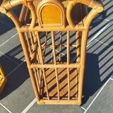 Pair of vintage bedsides in rattan and bamboo