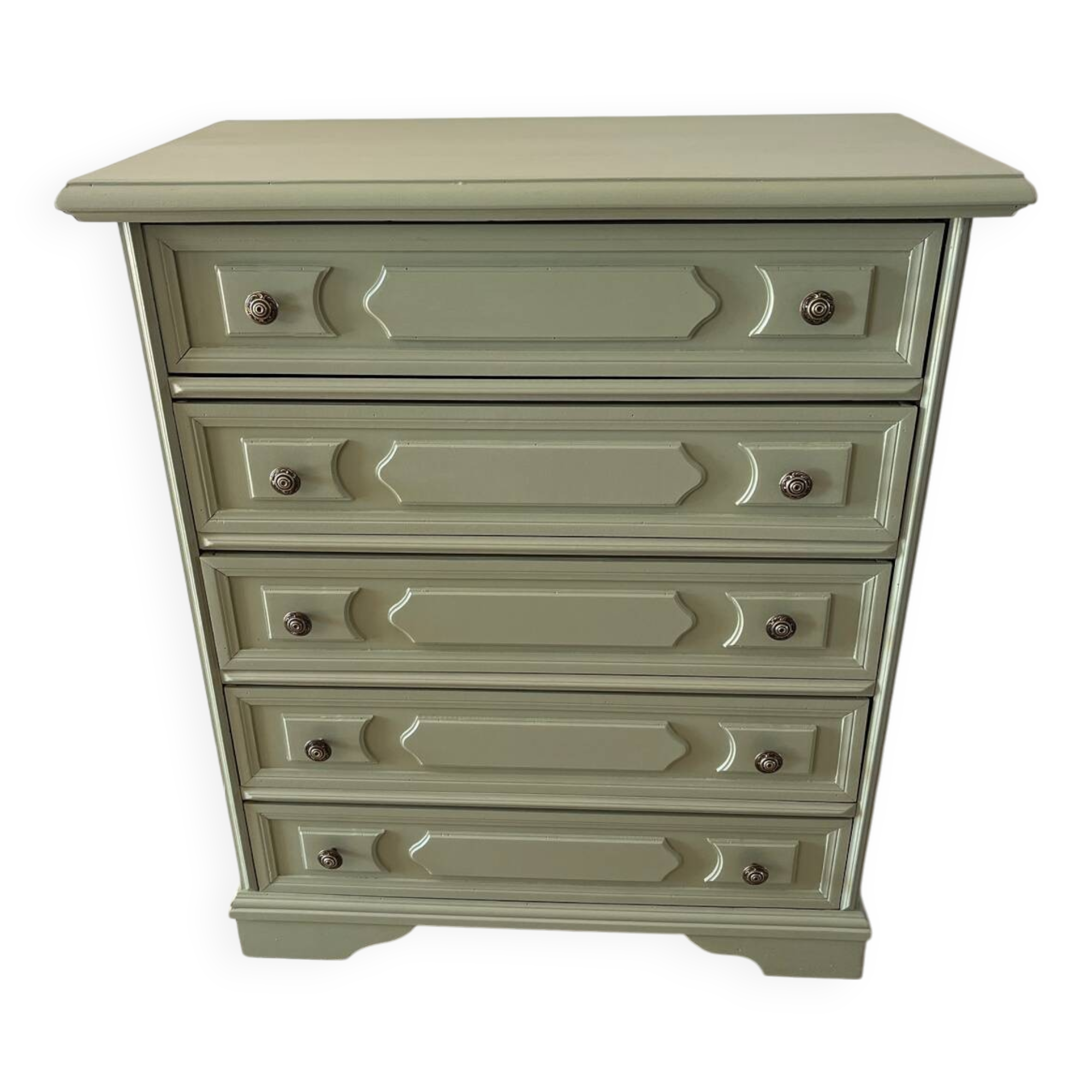 Refurbished antique chest of drawers with 5 drawers