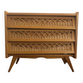 Scandinavian vintage rattan chest of drawers