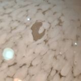 Lampe bronze tripode 19eme sphere opaline Clichy