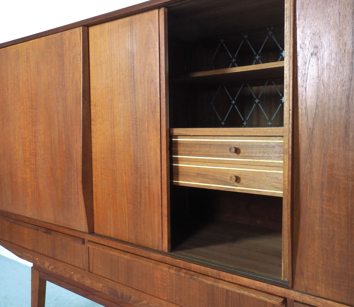 Danish teak sideboard with sliding doors, 1960