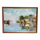 Painting / oil on canvas signed yoland, the port, the boats ....