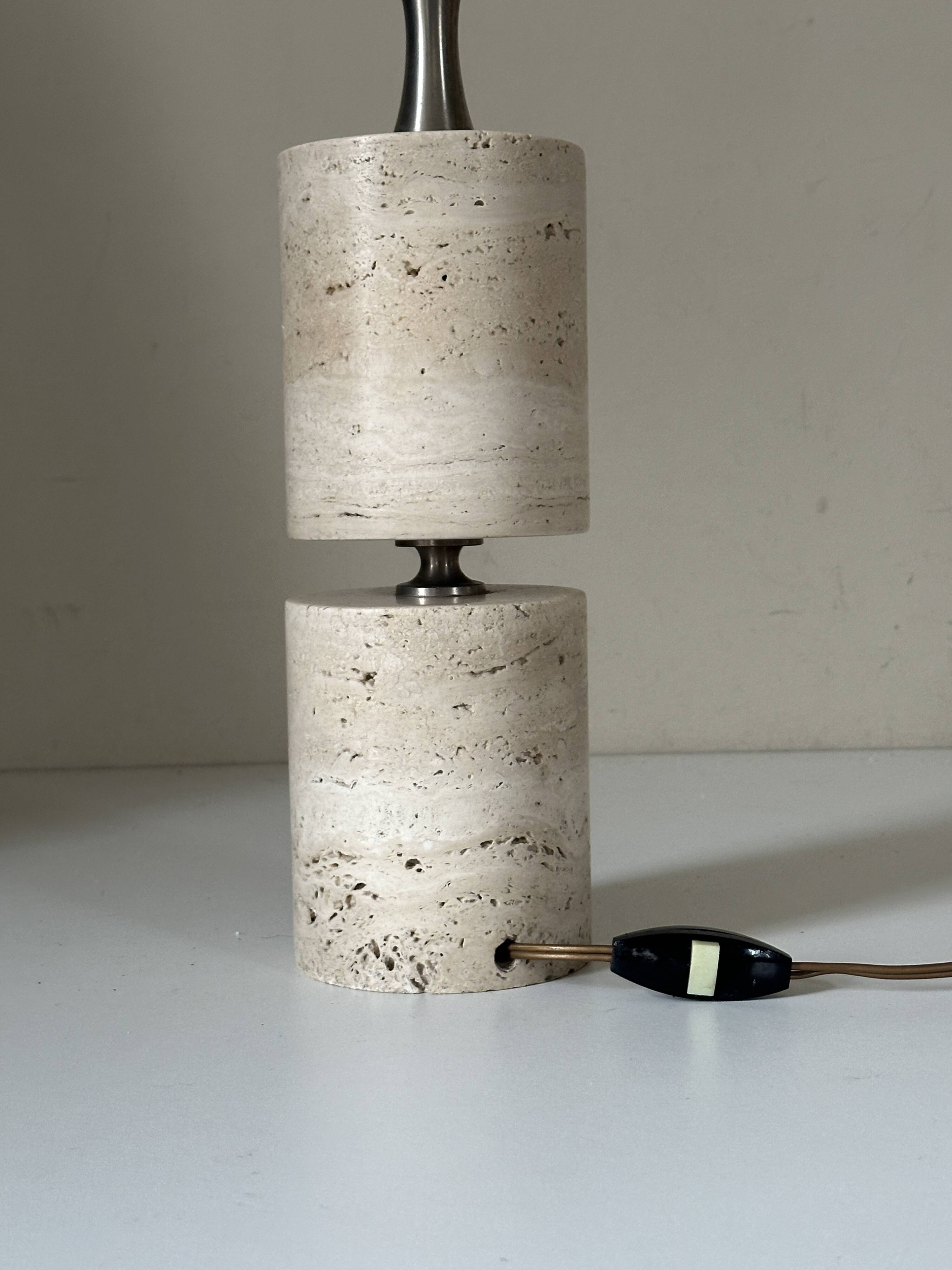 Vintage travertine lamp design 60s 70s
