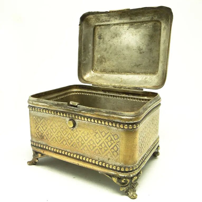 Eclectic sugar bowl, silver-plated brass, Poland, 19th century