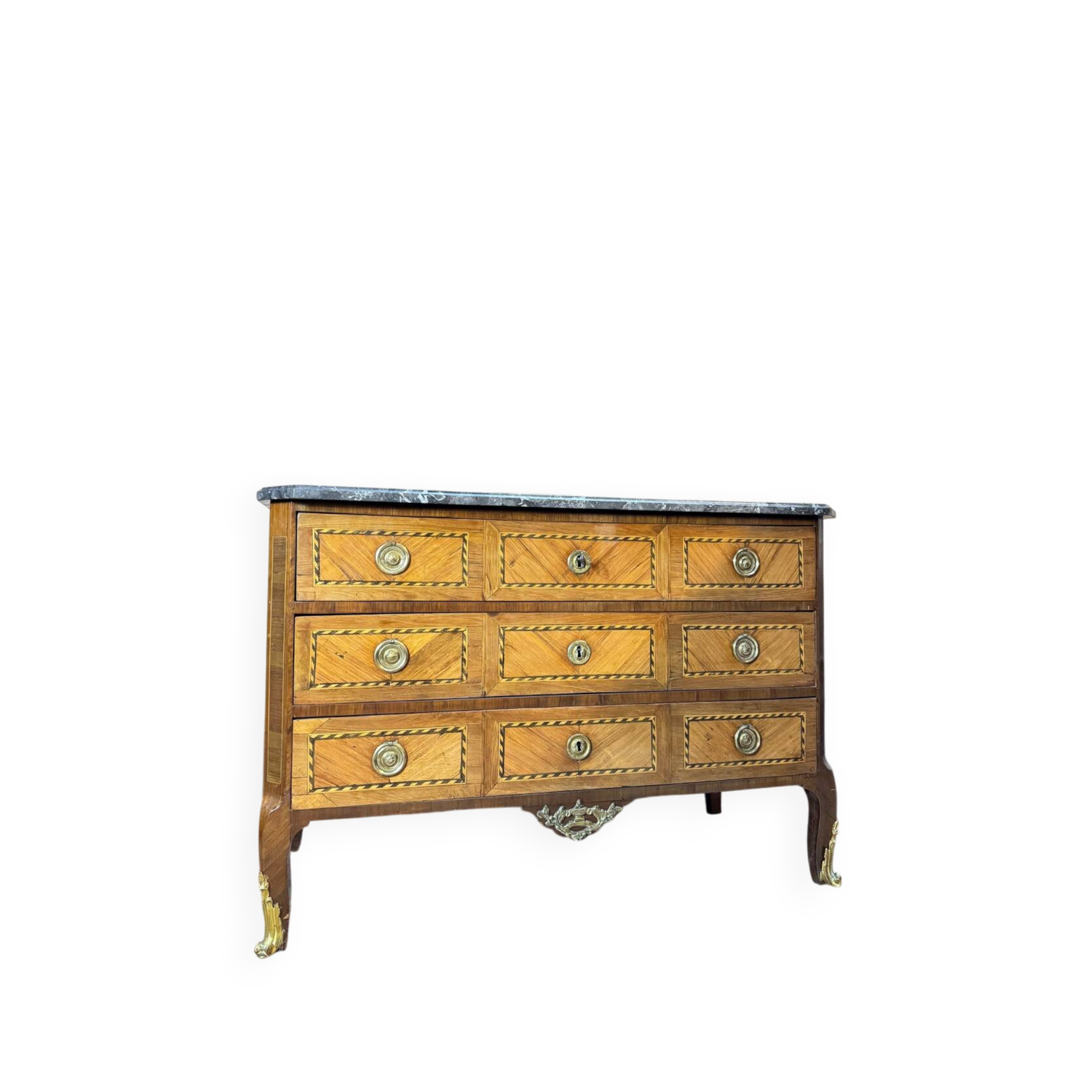 Commode en marqueterie d’époque transition xviii eme siècle
