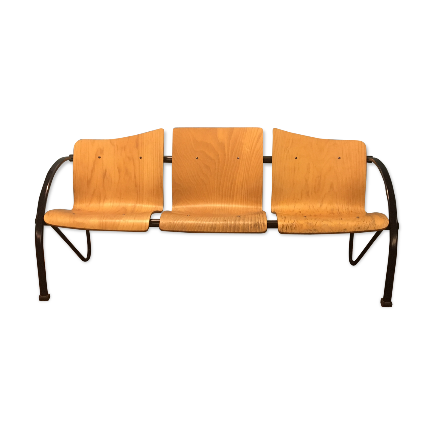 Wooden and metal bench 80s