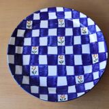 Large gingham ceramic dish