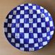 Large gingham ceramic dish