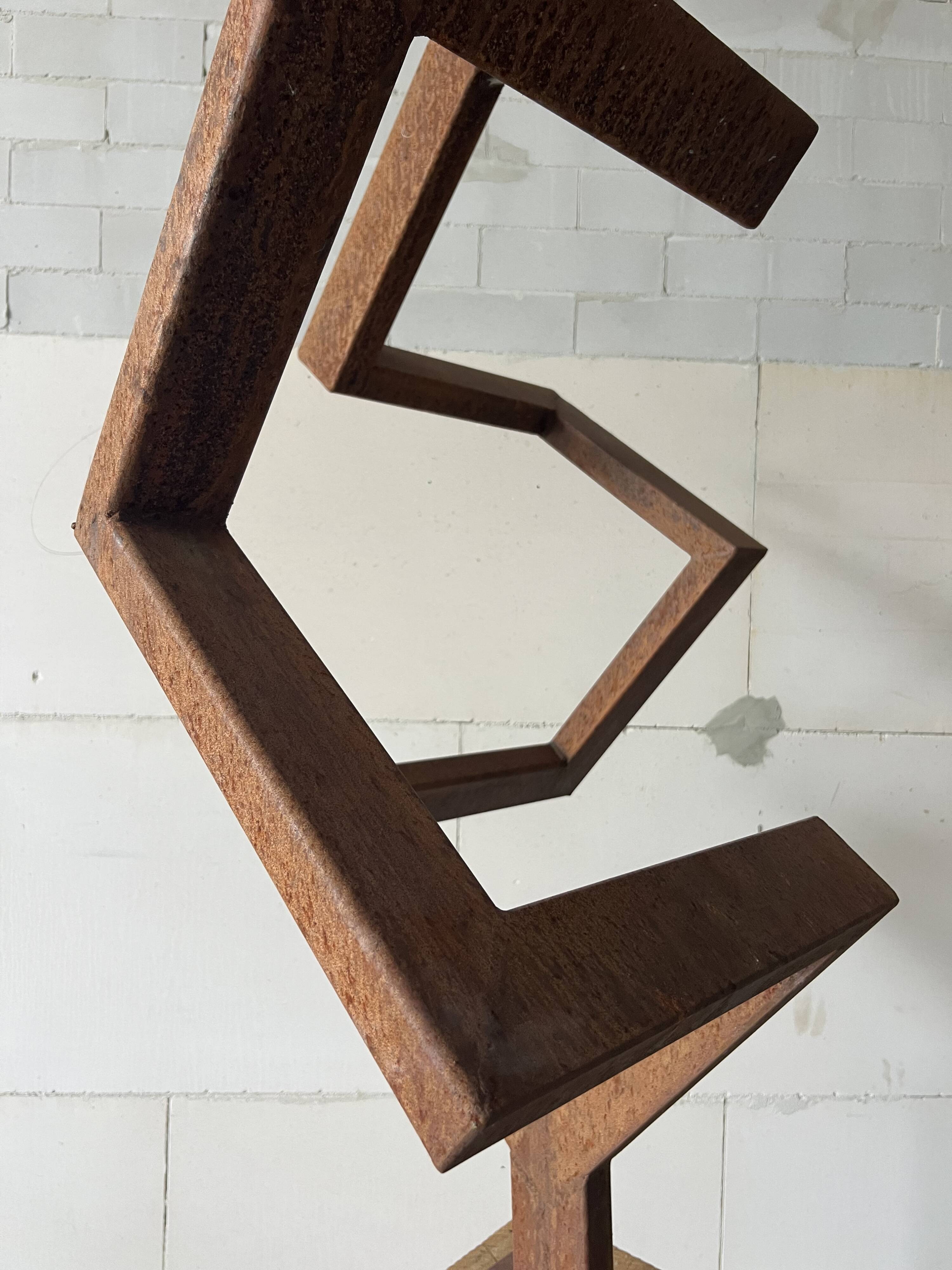 Sculpture “Balance”. a 1970s geometric abstraction in steel