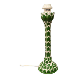 Hubert Olivier lamp foot ~ vegetable-inspired glazed ceramic, hand painted ~ 80's