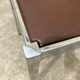 4 vintage leather/iron chairs