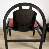 Vintage Argos armchair pair – Baumann – stained beech wood